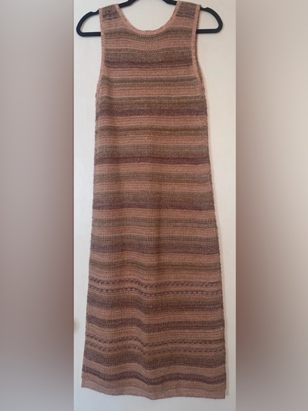 Sonoma striped taupe knit midi dress